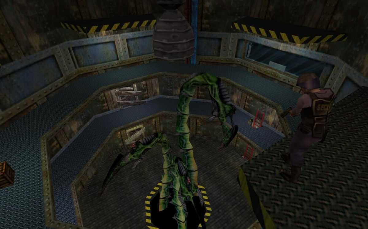 Tentacle alien in blast pit